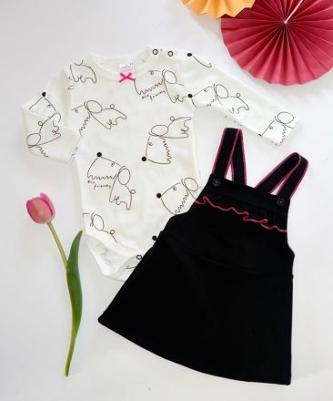 K-Baby Sada/Kojenecké body + šatičky/sukně s láclem, vel. 86 - obrázek 1