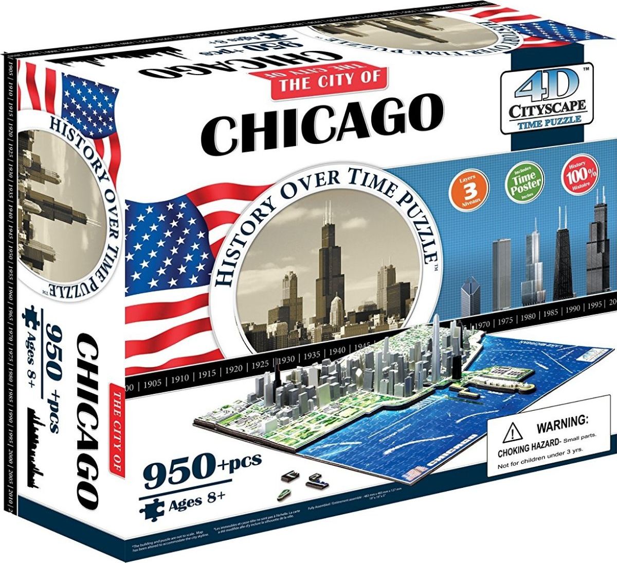 4D Cityscape 3D puzzle Time panorama Chicago 958 ks - obrázek 1