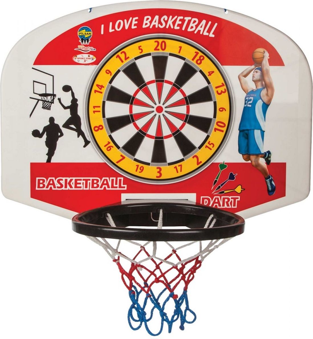 Pilsan Toys Basketbalová deska - Červená - obrázek 1