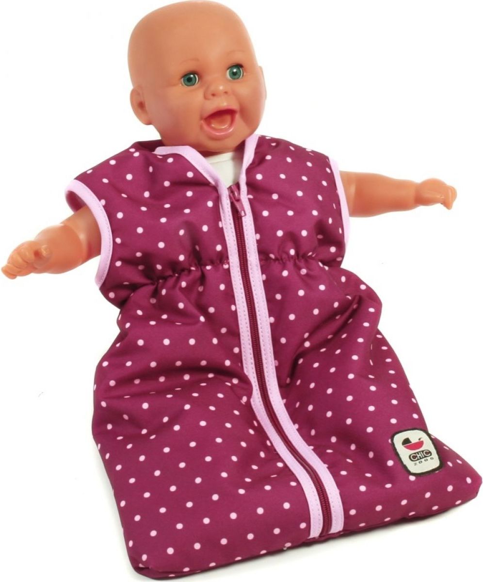 Bayer Chic Spací pytel pro panenky - Dots Brombeere - obrázek 1
