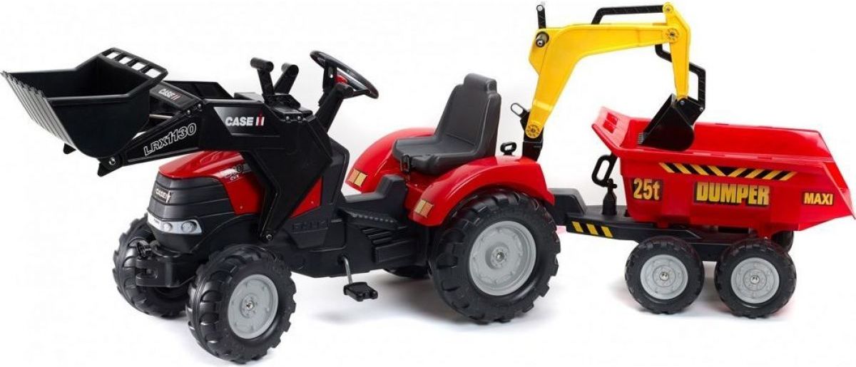 Falk Šlapací traktor Case IH Puma 240CVX s přední i zadní lížící a přívěs - obrázek 1