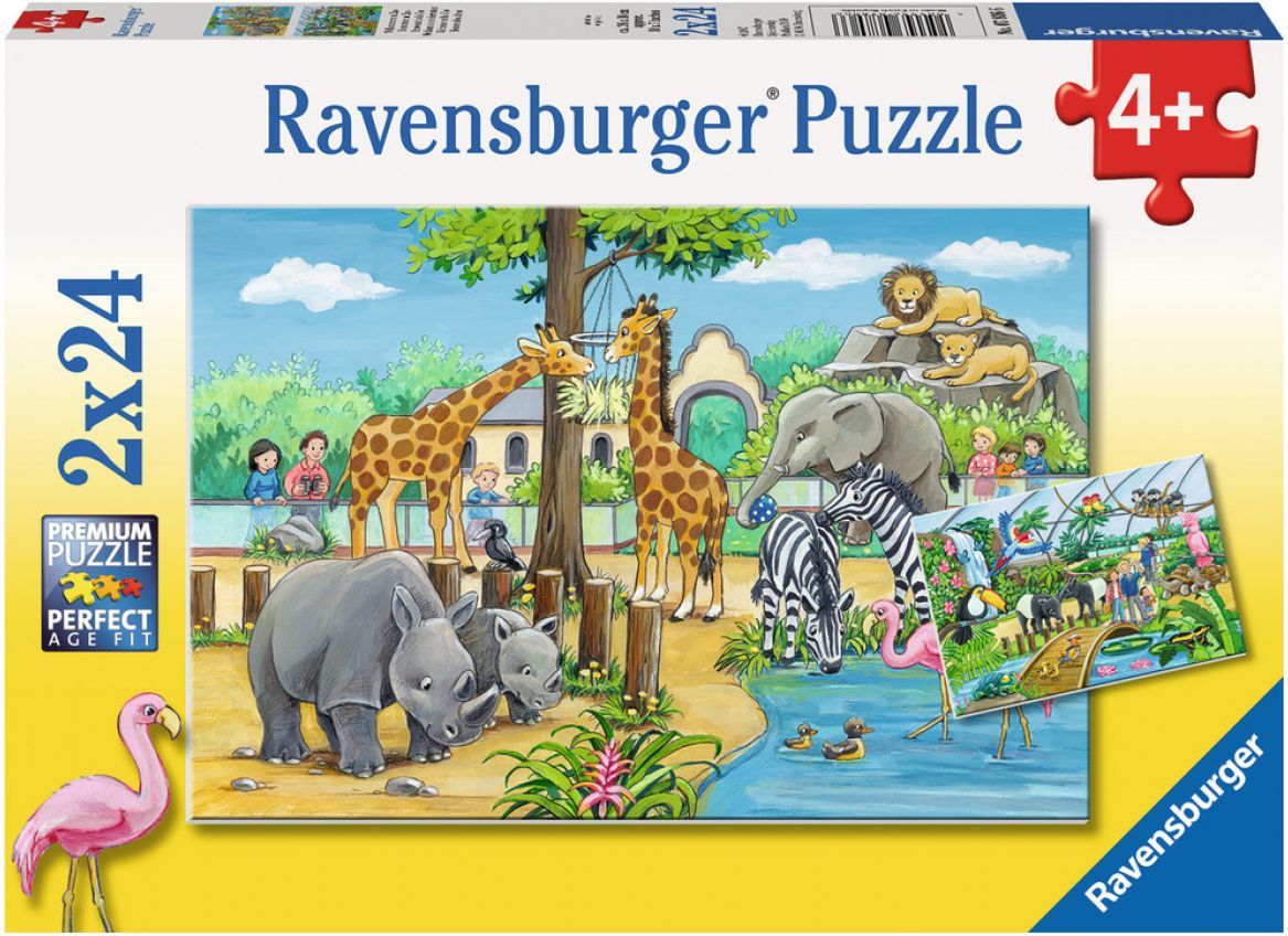 Ravensburger Puzzle Vítejte v Zoo 2 x 24 dílků - obrázek 1