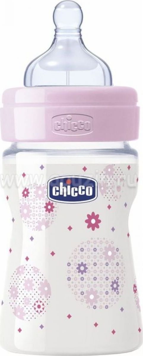 Chicco Láhev bez BPA Well-Being silikonový dudlík normální 150 ml růžový - obrázek 1