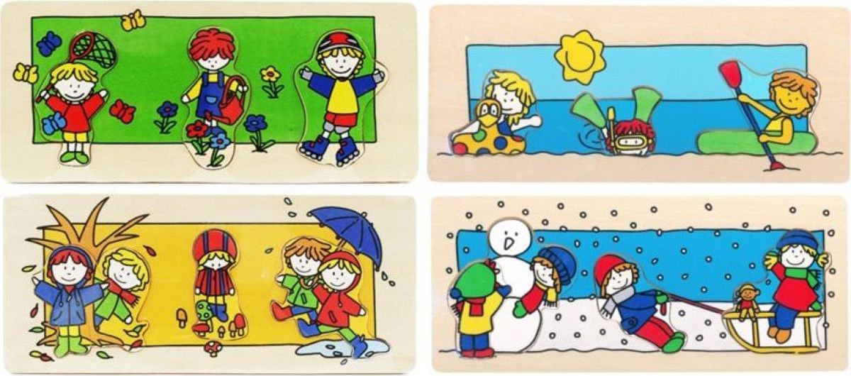 Bino Dřevěné puzzle čtyři roční období - obrázek 1