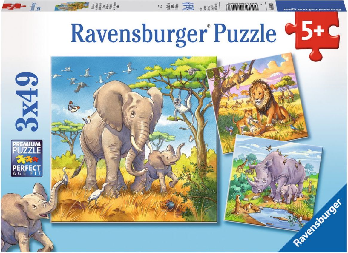 Ravensburger Puzzle Divoká zvířata 3 x 49 dílků - obrázek 1