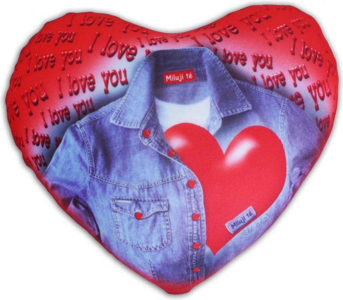 Rappa Srdce Valentýn textilní s kul. výplní 24cm - obrázek 1