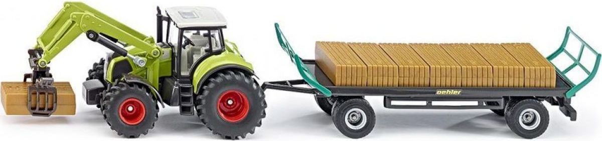 Siku Farmer Traktor s balíkovacím nástavcem a vlekem 1:50 - obrázek 1