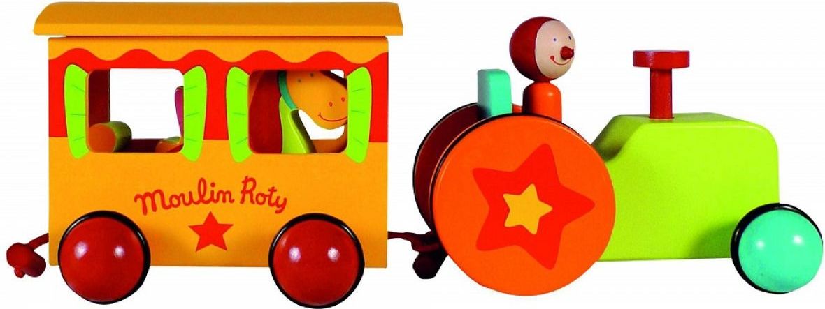Moulin Roty Dřevěný traktor s dráčkem - obrázek 1