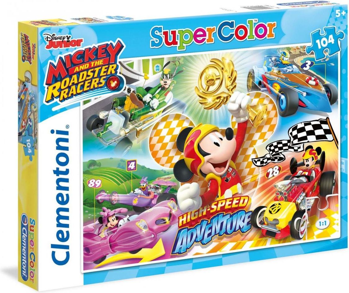 Clementoni Disney Puzzle Mickey závodník Supercolor 104 dílků - obrázek 1