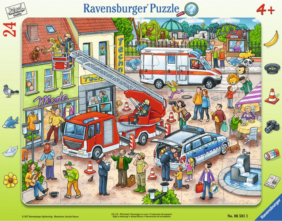 Ravensburger puzzle Hasiči a policisté 24 dílků - obrázek 1