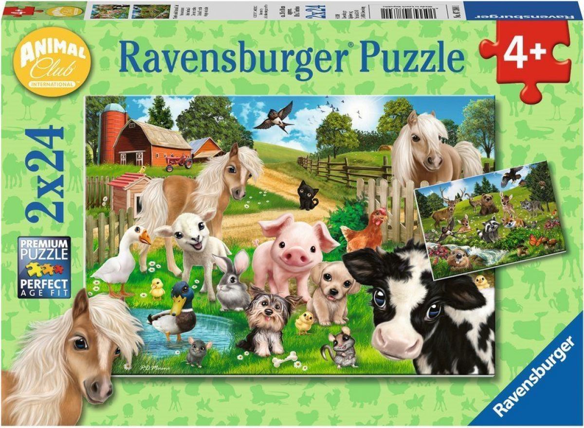 Ravensburger puzzle Klub zvířat 2 x 24 dílků - obrázek 1