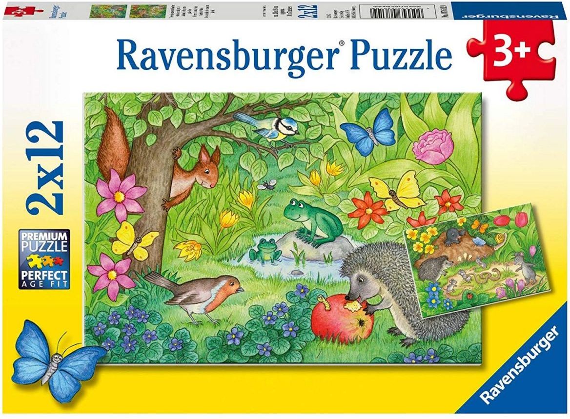 Ravensburger Puzzle Zvířata v zahradě 2 x 12 dílků - obrázek 1