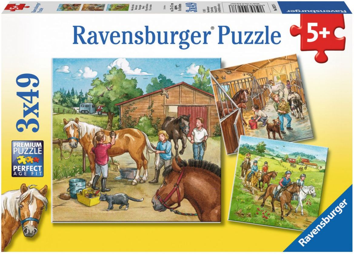 Ravensburger Puzzle Koňská farma 3 x 49 dílků - obrázek 1