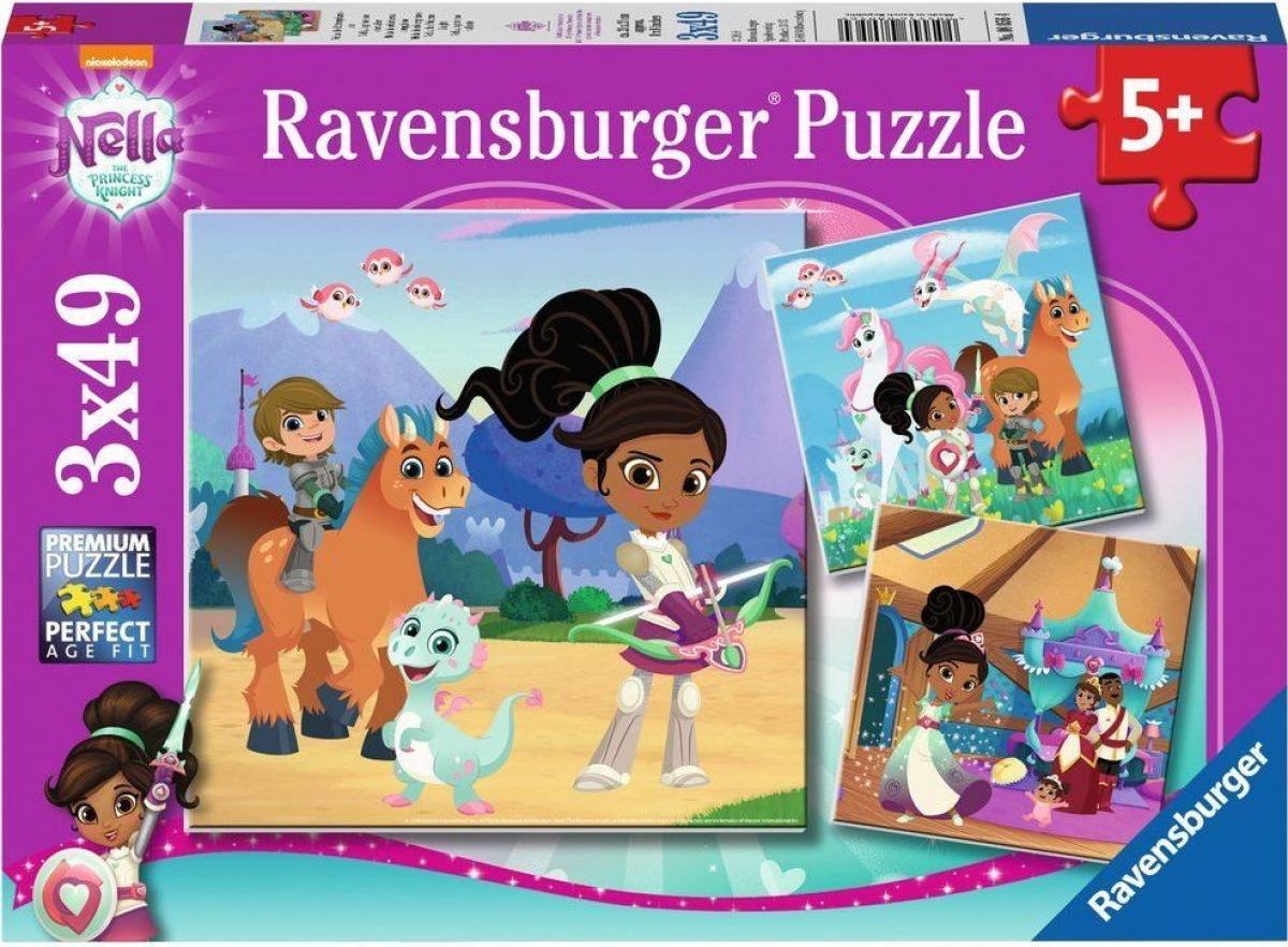 Ravensburger puzzle Nella princezna rytířů 3 x 49 dílků - obrázek 1