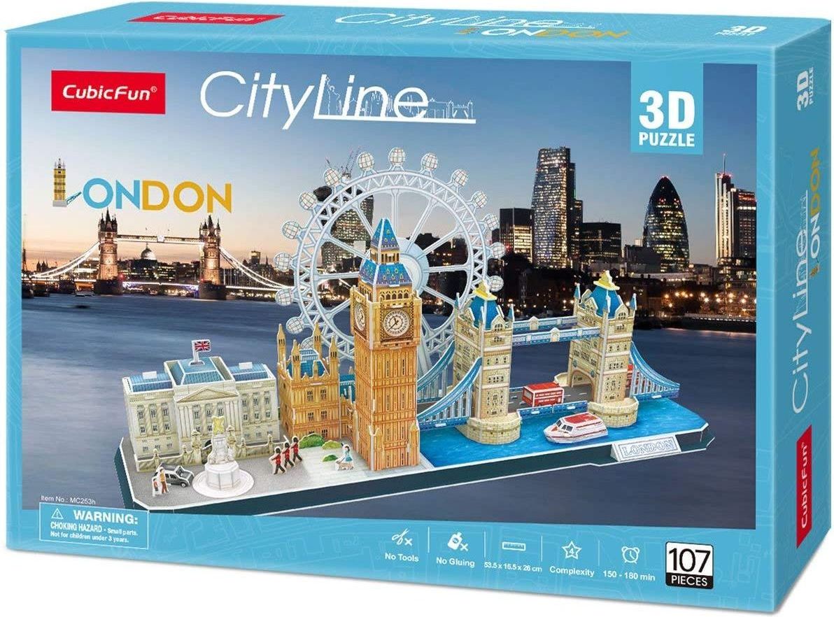 CubicFun Puzzle 3D City Line Londýn 107 dílků - obrázek 1