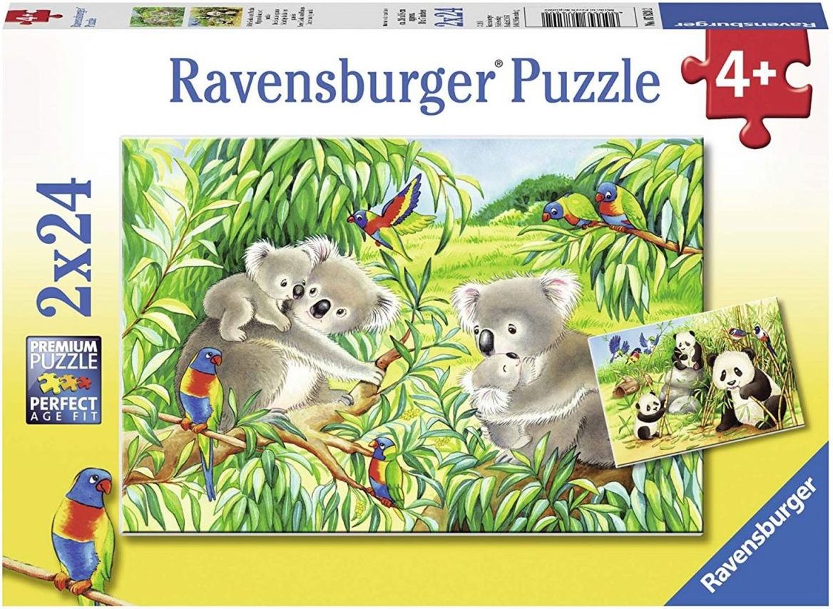 Ravensburger Puzzle Sladké koaly a pandy 2 x 24 dílků - obrázek 1