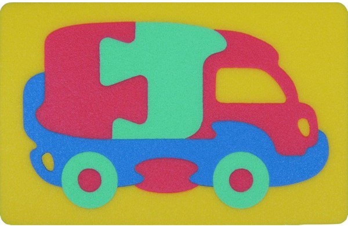 Malý Génius Pěnové puzzle Kamion 12 dílků - žlutý - obrázek 1