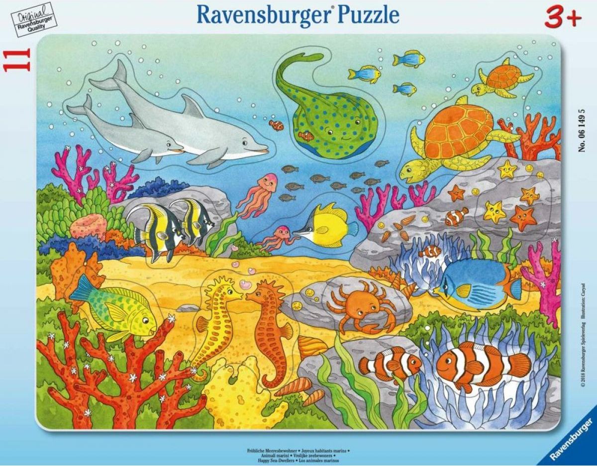Ravensburger Puzzle Šťastní mořští obyvatelé 11 dílků - obrázek 1