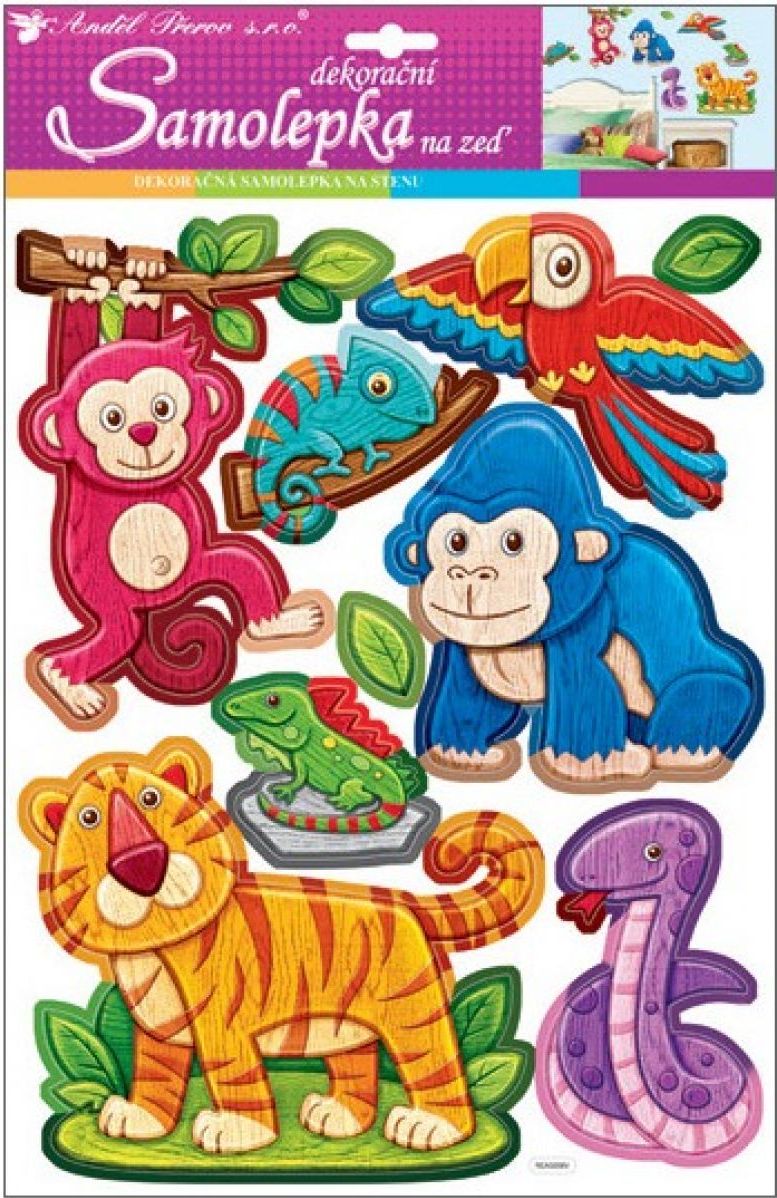 Anděl 10218 samolepicí dekorace ZOO plastické 42x28 cm - obrázek 1
