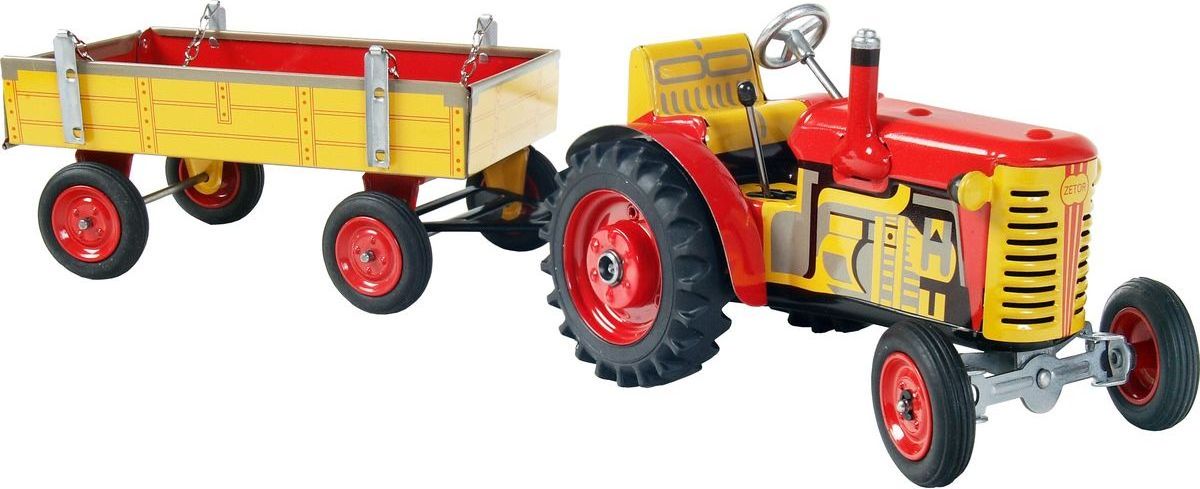 Kovap Traktor Zetor s valníkem červený kovové disky - obrázek 1