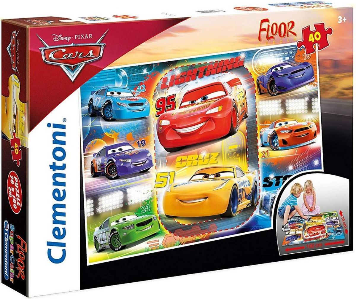 Clementoni Cars Puzzle Supercolor Floor 40 dílků - obrázek 1