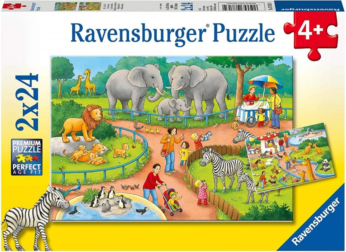 Ravensburger Puzzle Den v Zoo 2 x 24 dílků - obrázek 1