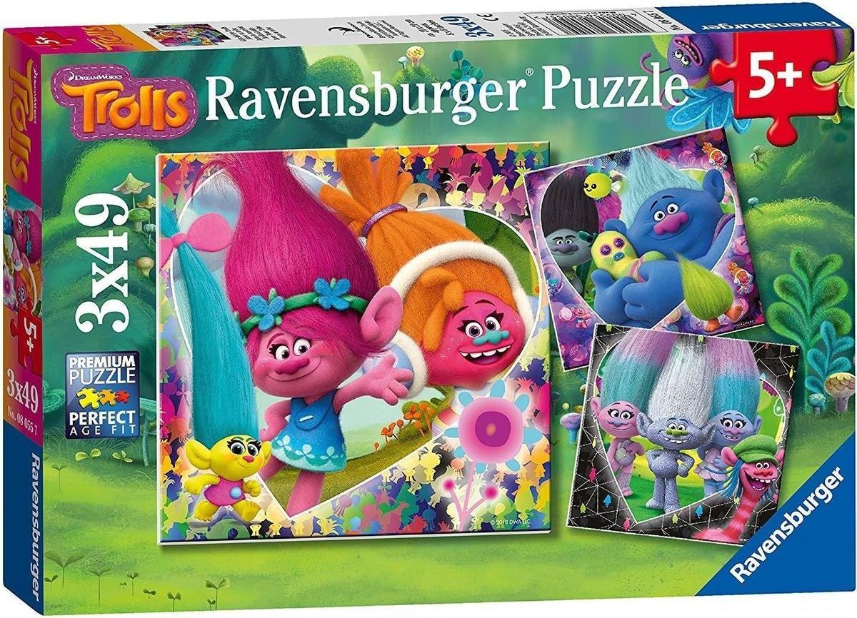 Ravensburger puzzle Trolové 3 x 49 dílků - obrázek 1