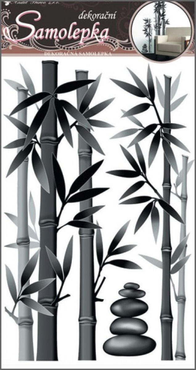 Samolepící dekorace 10015 bambus šedý 60x32cm - obrázek 1