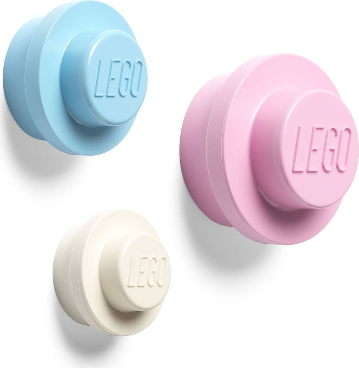 LEGO® věšák na zeď 3 ks Bílý, světle modrý a růžový - obrázek 1
