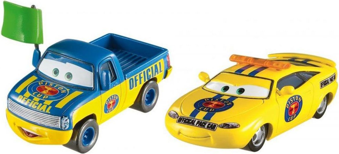Mattel Cars 3 auta 2 ks Dexter Hoover with Green Flag a Charlie Checker - obrázek 1