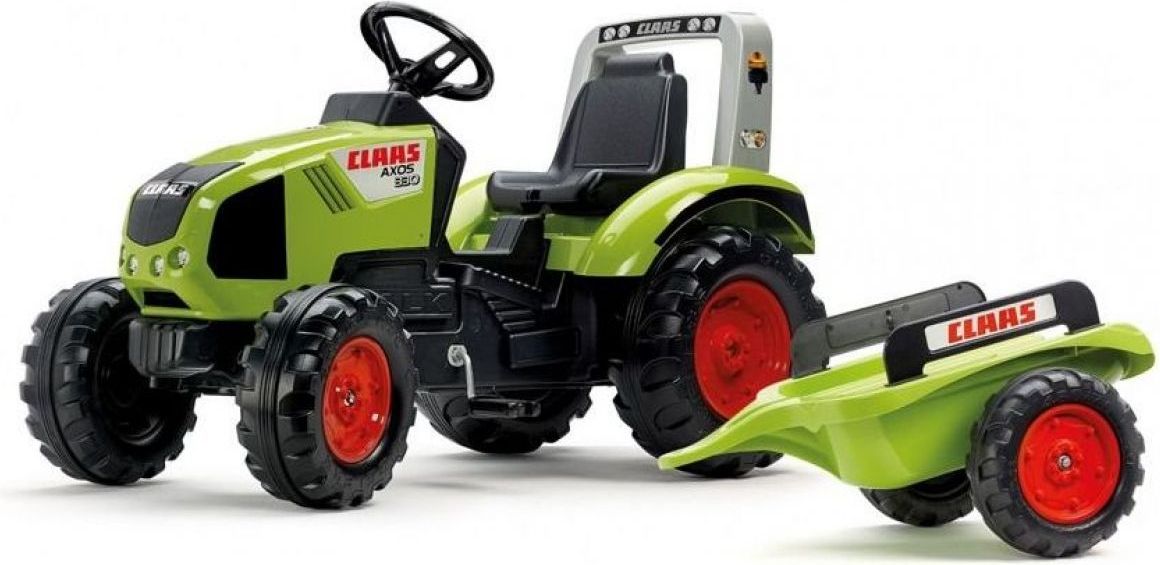 Falk Traktor šlapací Claas Axos 330 s valníkem zelený - obrázek 1