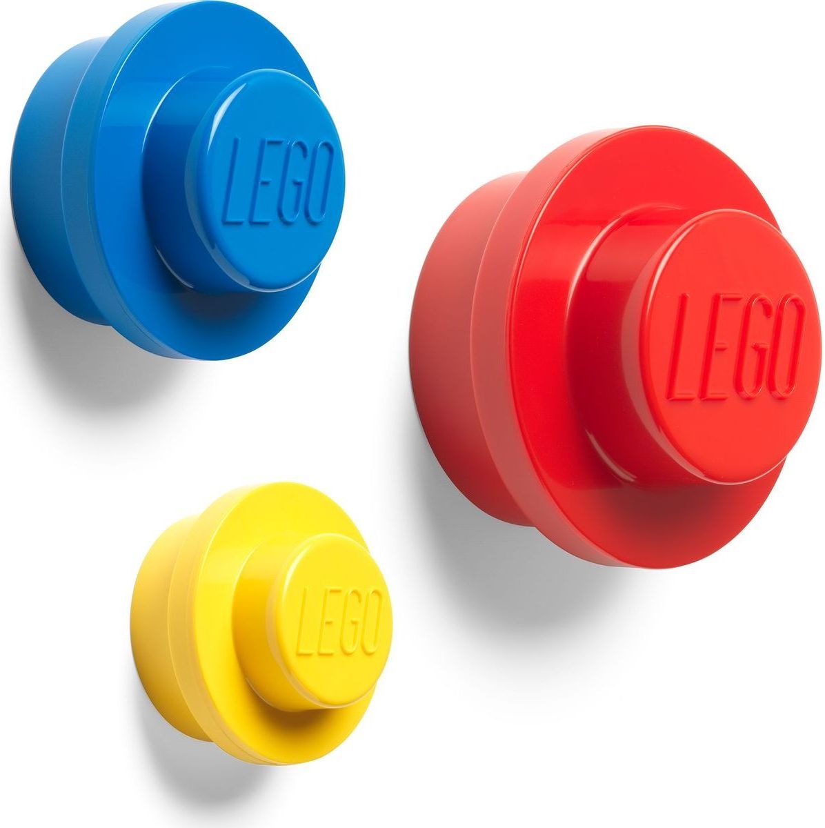 LEGO® věšák na zeď 3 ks Žlutý, modrý a červený - obrázek 1