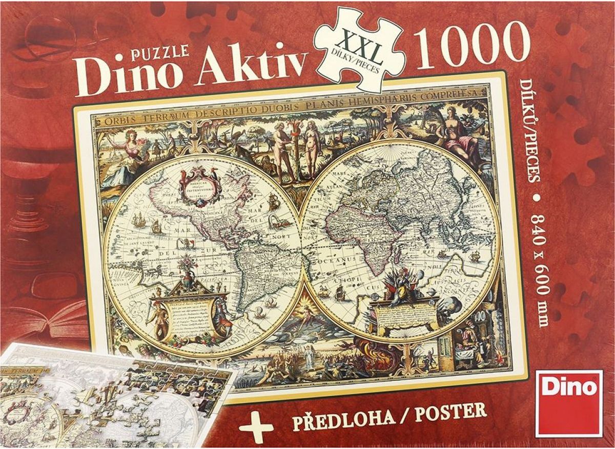 Dino Puzzle Aktiv Historická mapa 1000 dílků - obrázek 1
