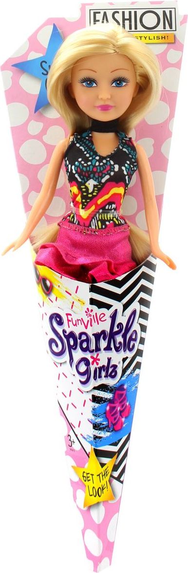 Funville Panenka v kornoutu Sparkle Girlz růžová sukně - obrázek 1