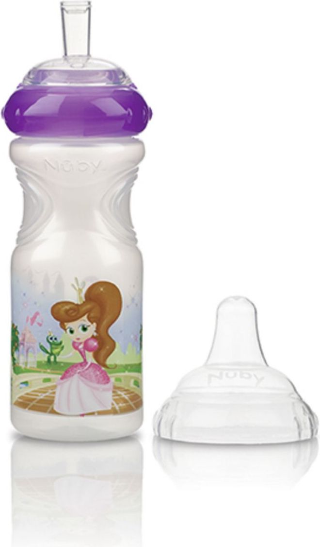 Nuby Láhev sportovní netekoucí s měkkým náustkem 300ml Princezna a žabák - obrázek 1