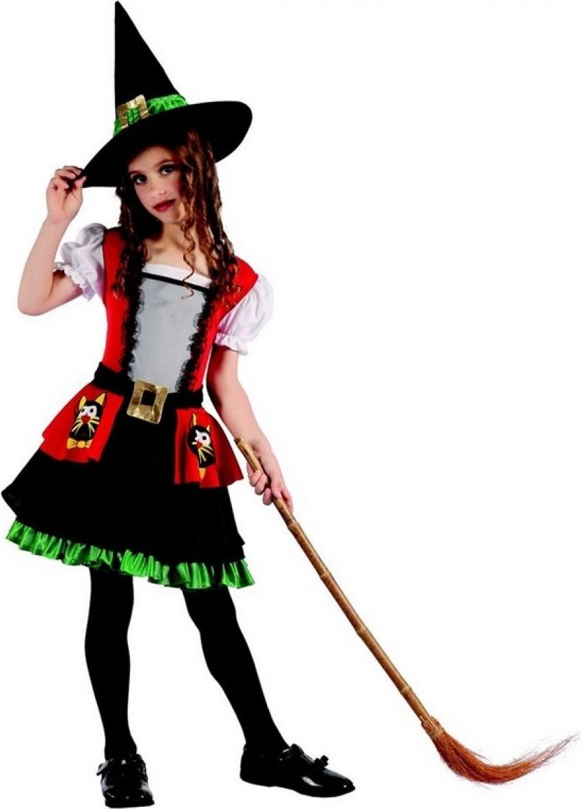 Karnevalový kostým čarodějka pro děti 120-130 cm - obrázek 1