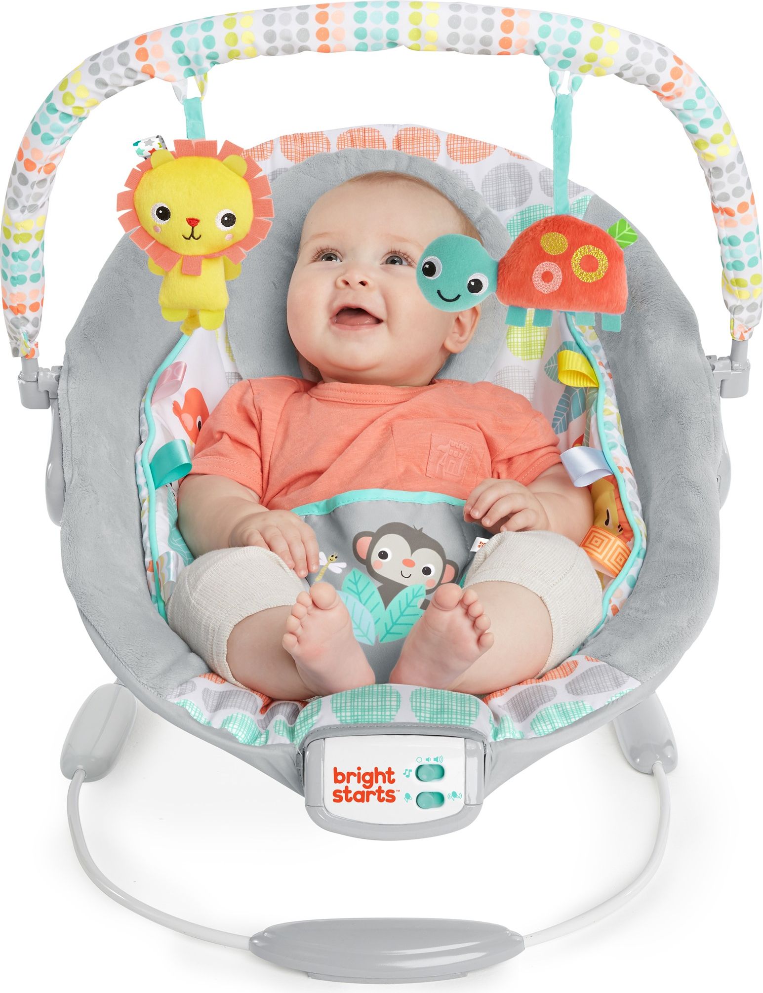 BRIGHT STARTS Lehátko vibrující s melodií Whimsical Wild 0m+, do 9kg, 2019 - obrázek 2