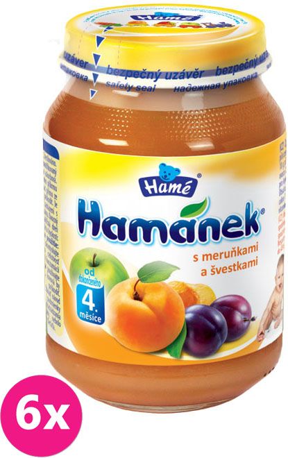 6x HAMÁNEK S meruňkami a švestkami, (190 g) - ovocný příkrm - obrázek 1