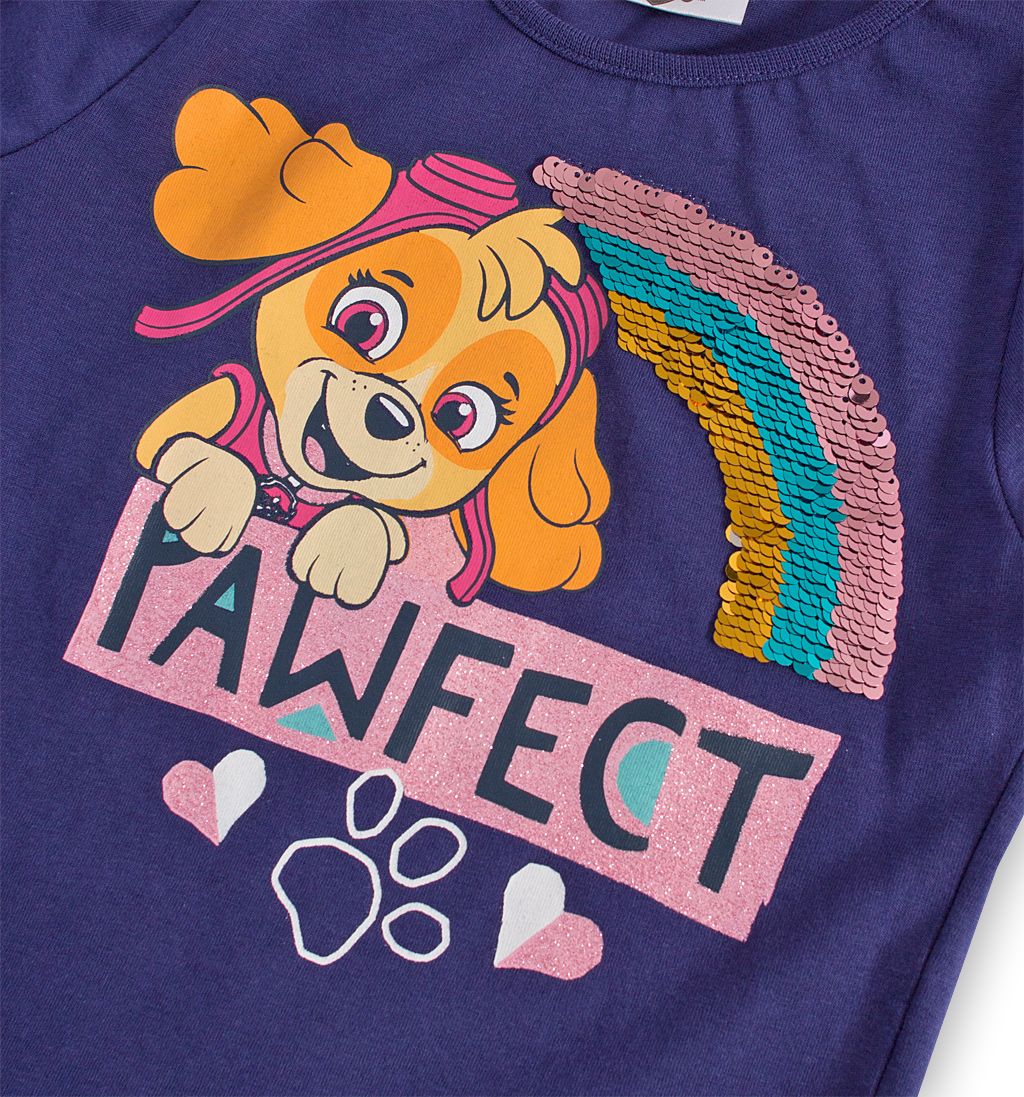 Dívčí tričko PAW PATROL PAWFECT fialové Velikost: 116 - obrázek 2