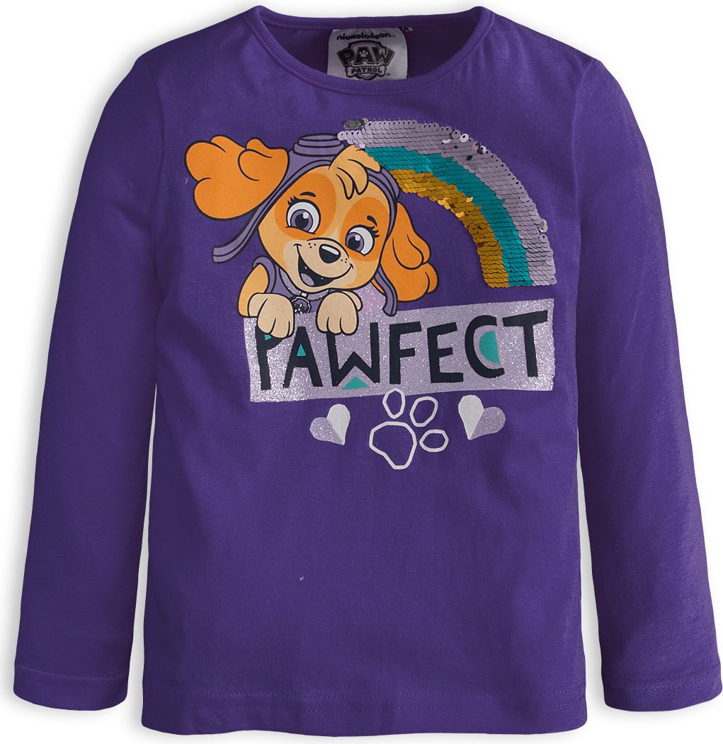 Dívčí tričko PAW PATROL PAWFECT fialové Velikost: 116 - obrázek 1