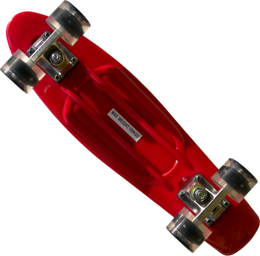Plastik Board MASTER 22" se svítícími kolečky - červený - obrázek 2