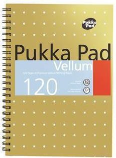 Blok "Vellum", A5, zlatá, linkovaný, 60 listů, spirálová vazba, PUKKA PAD - obrázek 1