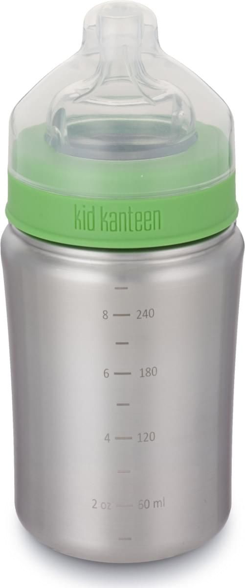 Klean Kanteen Baby Bottle w/Medium Flow Nipple - brushed stainless 266 ml uni - obrázek 1