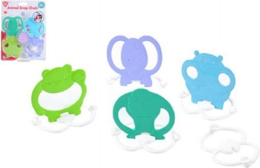 Teddies Řetěz na kočárek/postýlku 4 zvířátka plast 9ks na kartě 12m - obrázek 1