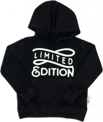 KIDSBEE Stylová dětská klučičí mikina s kapucí Limited Edition - černá, vel. 146 - obrázek 1