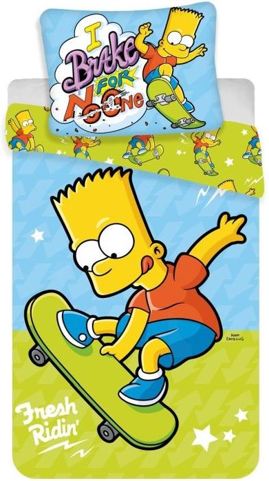 JERRY FABRICS Povlečení Bart Simpson skate 03 Bavlna, 140/200, 70/90 cm - obrázek 1