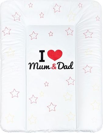 NEW BABY | I love Mum and Dad | Přebalovací podložka měkká New Baby I love Mum and Dad bílá 70x50cm | Bílá | - obrázek 1