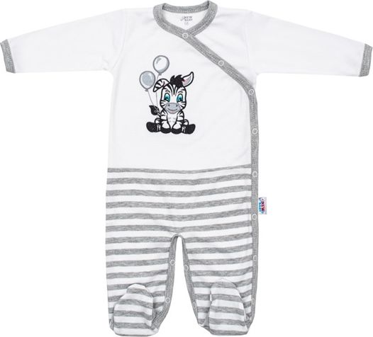 NEW BABY | New Baby Zebra exclusive | Kojenecký bavlněný overal New Baby Zebra exclusive | Bílá | 62 (3-6m) - obrázek 1