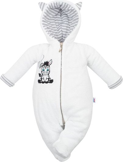 NEW BABY | New Baby Zebra | Luxusní dětský zimní overal New Baby Zebra | Bílá | 56 (0-3m) - obrázek 1