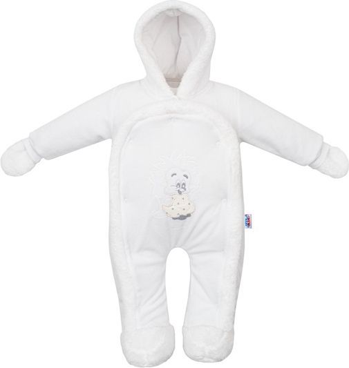 NEW BABY | Nezařazeno | Dětská kombinéza New Baby ježek bílá | Bílá | 62 (3-6m) - obrázek 1